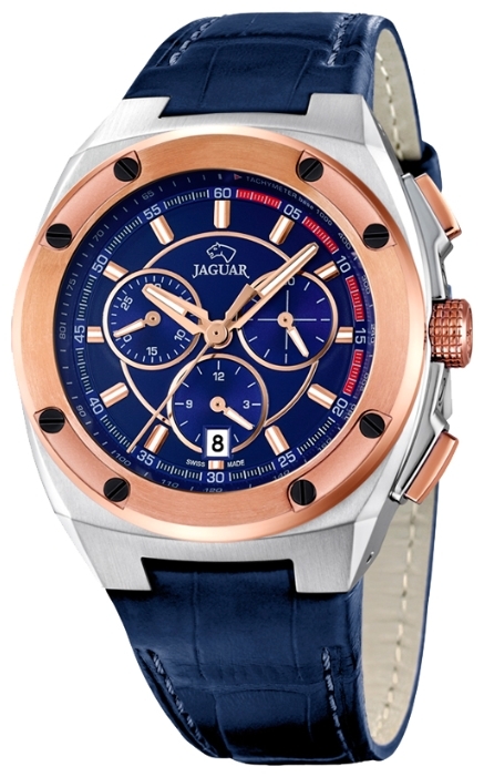 Jaguar J809_3 - мужские наручные часы Jaguar J809_3 - мужские наручные часыJaguar<br><br><br>Бренд: Jaguar<br>Модель: Jaguar J809_3<br>Артикул: J809_3<br>Вариант артикула: None<br>Коллекция: None<br>Подколлекция: None<br>Страна: Швейцария<br>Пол: мужские<br>Тип механизма: кварцевые<br>Механизм: Ronda 5030.D<br>Количество камней: None<br>Автоподзавод: None<br>Источник энергии: от батарейки<br>Срок службы элемента питания: None<br>Дисплей: стрелки<br>Цифры: отсутствуют<br>Водозащита: WR 100<br>Противоударные: None<br>Материал корпуса: нерж. сталь, PVD покрытие (частичное)<br>Материал браслета: кожа<br>Материал безеля: None<br>Стекло: сапфировое<br>Антибликовое покрытие: None<br>Цвет корпуса: None<br>Цвет браслета: None<br>Цвет циферблата: None<br>Цвет безеля: None<br>Размеры: 44.5x13 мм<br>Диаметр: None<br>Диаметр корпуса: None<br>Толщина: None<br>Ширина ремешка: None<br>Вес: None<br>Спорт-функции: секундомер<br>Подсветка: стрелок<br>Вставка: None<br>Отображение даты: число<br>Хронограф: есть<br>Таймер: None<br>Термометр: None<br>Хронометр: None<br>GPS: None<br>Радиосинхронизация: None<br>Барометр: None<br>Скелетон: None<br>Дополнительная информация: None<br>Дополнительные функции: None