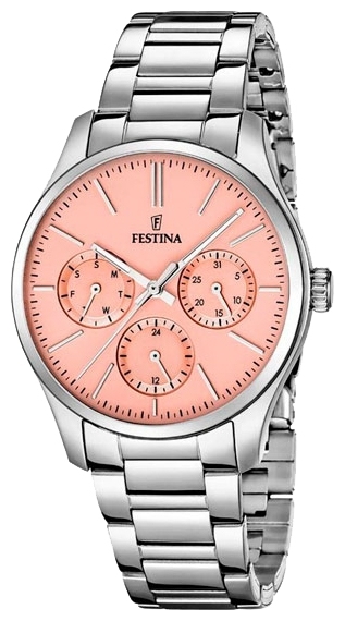 Festina F16813.2 - женские наручные часы Festina F16813.2 - женские наручные часыFestina<br><br><br>Бренд: Festina<br>Модель: Festina F16813/2<br>Артикул: F16813.2<br>Вариант артикула: None<br>Коллекция: None<br>Подколлекция: None<br>Страна: Испания<br>Пол: женские<br>Тип механизма: кварцевые<br>Механизм: M6P29<br>Количество камней: None<br>Автоподзавод: None<br>Источник энергии: от батарейки<br>Срок службы элемента питания: None<br>Дисплей: стрелки<br>Цифры: отсутствуют<br>Водозащита: WR 50<br>Противоударные: None<br>Материал корпуса: нерж. сталь<br>Материал браслета: нерж. сталь<br>Материал безеля: None<br>Стекло: минеральное<br>Антибликовое покрытие: None<br>Цвет корпуса: None<br>Цвет браслета: None<br>Цвет циферблата: None<br>Цвет безеля: None<br>Размеры: None<br>Диаметр: None<br>Диаметр корпуса: 36<br>Толщина: None<br>Ширина ремешка: None<br>Вес: None<br>Спорт-функции: None<br>Подсветка: стрелок<br>Вставка: None<br>Отображение даты: число, день недели<br>Хронограф: None<br>Таймер: None<br>Термометр: None<br>Хронометр: None<br>GPS: None<br>Радиосинхронизация: None<br>Барометр: None<br>Скелетон: None<br>Дополнительная информация: None<br>Дополнительные функции: None