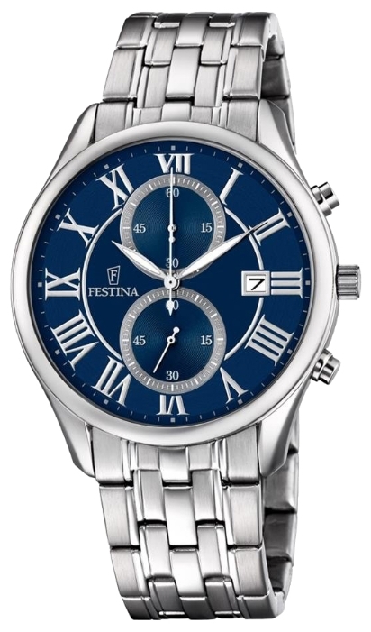 Festina F6854.2 - мужские наручные часы Festina F6854.2 - мужские наручные часыFestina<br><br><br>Бренд: Festina<br>Модель: Festina F6854/2<br>Артикул: F6854.2<br>Вариант артикула: None<br>Коллекция: None<br>Подколлекция: None<br>Страна: Испания<br>Пол: мужские<br>Тип механизма: кварцевые<br>Механизм: M0S11<br>Количество камней: None<br>Автоподзавод: None<br>Источник энергии: от батарейки<br>Срок службы элемента питания: None<br>Дисплей: стрелки<br>Цифры: римские<br>Водозащита: WR 30<br>Противоударные: None<br>Материал корпуса: нерж. сталь<br>Материал браслета: нерж. сталь<br>Материал безеля: None<br>Стекло: минеральное<br>Антибликовое покрытие: None<br>Цвет корпуса: None<br>Цвет браслета: None<br>Цвет циферблата: None<br>Цвет безеля: None<br>Размеры: None<br>Диаметр: None<br>Диаметр корпуса: 42<br>Толщина: None<br>Ширина ремешка: None<br>Вес: None<br>Спорт-функции: секундомер<br>Подсветка: стрелок<br>Вставка: None<br>Отображение даты: число<br>Хронограф: есть<br>Таймер: None<br>Термометр: None<br>Хронометр: None<br>GPS: None<br>Радиосинхронизация: None<br>Барометр: None<br>Скелетон: None<br>Дополнительная информация: None<br>Дополнительные функции: None