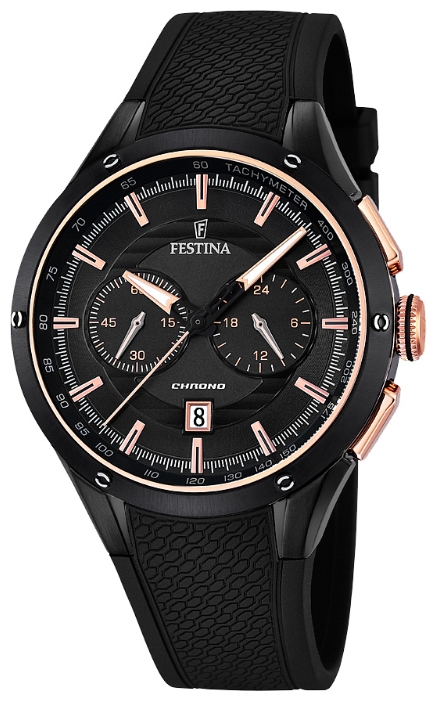 Festina F16833.2 - мужские наручные часы из коллекции Chronograph Festina F16833.2 - мужские наручные часы из коллекции ChronographFestina<br><br><br>Бренд: Festina<br>Модель: Festina F16833/2<br>Артикул: F16833.2<br>Вариант артикула: None<br>Коллекция: Chronograph<br>Подколлекция: None<br>Страна: Испания<br>Пол: мужские<br>Тип механизма: кварцевые<br>Механизм: MOS21<br>Количество камней: None<br>Автоподзавод: None<br>Источник энергии: от батарейки<br>Срок службы элемента питания: None<br>Дисплей: стрелки<br>Цифры: отсутствуют<br>Водозащита: WR 50<br>Противоударные: None<br>Материал корпуса: нерж. сталь, полное покрытие корпуса<br>Материал браслета: полиуретан<br>Материал безеля: None<br>Стекло: минеральное<br>Антибликовое покрытие: None<br>Цвет корпуса: None<br>Цвет браслета: None<br>Цвет циферблата: None<br>Цвет безеля: None<br>Размеры: 44 мм<br>Диаметр: None<br>Диаметр корпуса: None<br>Толщина: None<br>Ширина ремешка: None<br>Вес: None<br>Спорт-функции: секундомер<br>Подсветка: стрелок<br>Вставка: None<br>Отображение даты: число<br>Хронограф: есть<br>Таймер: None<br>Термометр: None<br>Хронометр: None<br>GPS: None<br>Радиосинхронизация: None<br>Барометр: None<br>Скелетон: None<br>Дополнительная информация: None<br>Дополнительные функции: None