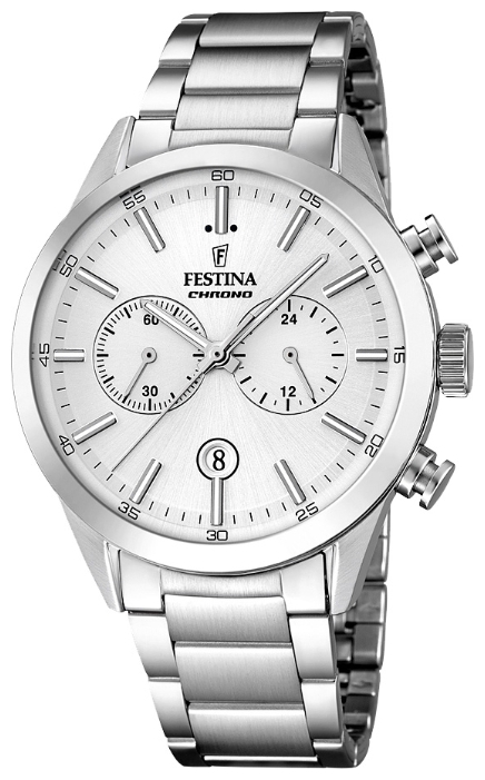 Festina F16826.1 - мужские наручные часы из коллекции Chronograph Festina F16826.1 - мужские наручные часы из коллекции ChronographFestina<br><br><br>Бренд: Festina<br>Модель: Festina F16826/1<br>Артикул: F16826.1<br>Вариант артикула: None<br>Коллекция: Chronograph<br>Подколлекция: None<br>Страна: Испания<br>Пол: мужские<br>Тип механизма: кварцевые<br>Механизм: MOS21<br>Количество камней: None<br>Автоподзавод: None<br>Источник энергии: от батарейки<br>Срок службы элемента питания: None<br>Дисплей: стрелки<br>Цифры: отсутствуют<br>Водозащита: WR 50<br>Противоударные: None<br>Материал корпуса: нерж. сталь<br>Материал браслета: нерж. сталь<br>Материал безеля: None<br>Стекло: минеральное<br>Антибликовое покрытие: None<br>Цвет корпуса: None<br>Цвет браслета: None<br>Цвет циферблата: None<br>Цвет безеля: None<br>Размеры: 44 мм<br>Диаметр: None<br>Диаметр корпуса: None<br>Толщина: None<br>Ширина ремешка: None<br>Вес: None<br>Спорт-функции: секундомер<br>Подсветка: стрелок<br>Вставка: None<br>Отображение даты: число<br>Хронограф: есть<br>Таймер: None<br>Термометр: None<br>Хронометр: None<br>GPS: None<br>Радиосинхронизация: None<br>Барометр: None<br>Скелетон: None<br>Дополнительная информация: None<br>Дополнительные функции: None