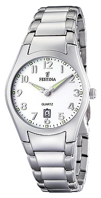 Festina F16503.2 - женские наручные часы из коллекции Classic Festina F16503.2 - женские наручные часы из коллекции ClassicFestina<br><br><br>Бренд: Festina<br>Модель: Festina F16503/2<br>Артикул: F16503.2<br>Вариант артикула: None<br>Коллекция: Classic<br>Подколлекция: None<br>Страна: Испания<br>Пол: женские<br>Тип механизма: кварцевые<br>Механизм: None<br>Количество камней: None<br>Автоподзавод: None<br>Источник энергии: от батарейки<br>Срок службы элемента питания: None<br>Дисплей: стрелки<br>Цифры: арабские<br>Водозащита: WR 50<br>Противоударные: None<br>Материал корпуса: нерж. сталь<br>Материал браслета: нерж. сталь<br>Материал безеля: None<br>Стекло: минеральное<br>Антибликовое покрытие: None<br>Цвет корпуса: None<br>Цвет браслета: None<br>Цвет циферблата: None<br>Цвет безеля: None<br>Размеры: 30.2x6.7 мм<br>Диаметр: None<br>Диаметр корпуса: None<br>Толщина: None<br>Ширина ремешка: None<br>Вес: None<br>Спорт-функции: None<br>Подсветка: стрелок<br>Вставка: None<br>Отображение даты: число<br>Хронограф: None<br>Таймер: None<br>Термометр: None<br>Хронометр: None<br>GPS: None<br>Радиосинхронизация: None<br>Барометр: None<br>Скелетон: None<br>Дополнительная информация: None<br>Дополнительные функции: None