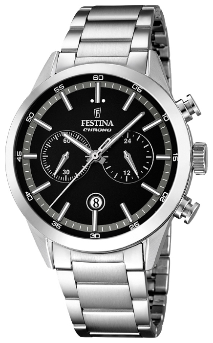 Festina F16826.3 - мужские наручные часы из коллекции Chronograph Festina F16826.3 - мужские наручные часы из коллекции ChronographFestina<br><br><br>Бренд: Festina<br>Модель: Festina F16826/3<br>Артикул: F16826.3<br>Вариант артикула: None<br>Коллекция: Chronograph<br>Подколлекция: None<br>Страна: Испания<br>Пол: мужские<br>Тип механизма: кварцевые<br>Механизм: MOS21<br>Количество камней: None<br>Автоподзавод: None<br>Источник энергии: от батарейки<br>Срок службы элемента питания: None<br>Дисплей: стрелки<br>Цифры: отсутствуют<br>Водозащита: WR 50<br>Противоударные: None<br>Материал корпуса: нерж. сталь<br>Материал браслета: нерж. сталь<br>Материал безеля: None<br>Стекло: минеральное<br>Антибликовое покрытие: None<br>Цвет корпуса: None<br>Цвет браслета: None<br>Цвет циферблата: None<br>Цвет безеля: None<br>Размеры: 44 мм<br>Диаметр: None<br>Диаметр корпуса: None<br>Толщина: None<br>Ширина ремешка: None<br>Вес: None<br>Спорт-функции: секундомер<br>Подсветка: стрелок<br>Вставка: None<br>Отображение даты: число<br>Хронограф: есть<br>Таймер: None<br>Термометр: None<br>Хронометр: None<br>GPS: None<br>Радиосинхронизация: None<br>Барометр: None<br>Скелетон: None<br>Дополнительная информация: None<br>Дополнительные функции: None