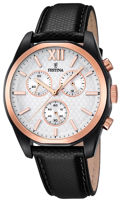 Festina F16861.1 - мужские наручные часы из коллекции Chronograph Festina F16861.1 - мужские наручные часы из коллекции ChronographFestina<br><br><br>Бренд: Festina<br>Модель: Festina F16861/1<br>Артикул: F16861.1<br>Вариант артикула: None<br>Коллекция: Chronograph<br>Подколлекция: None<br>Страна: Испания<br>Пол: мужские<br>Тип механизма: кварцевые<br>Механизм: MJS00<br>Количество камней: None<br>Автоподзавод: None<br>Источник энергии: от батарейки<br>Срок службы элемента питания: None<br>Дисплей: стрелки<br>Цифры: римские<br>Водозащита: WR 100<br>Противоударные: None<br>Материал корпуса: нерж. сталь, PVD покрытие (полное)<br>Материал браслета: кожа<br>Материал безеля: None<br>Стекло: минеральное<br>Антибликовое покрытие: None<br>Цвет корпуса: None<br>Цвет браслета: None<br>Цвет циферблата: None<br>Цвет безеля: None<br>Размеры: 43 мм<br>Диаметр: None<br>Диаметр корпуса: None<br>Толщина: None<br>Ширина ремешка: None<br>Вес: None<br>Спорт-функции: None<br>Подсветка: стрелок<br>Вставка: None<br>Отображение даты: None<br>Хронограф: None<br>Таймер: None<br>Термометр: None<br>Хронометр: None<br>GPS: None<br>Радиосинхронизация: None<br>Барометр: None<br>Скелетон: None<br>Дополнительная информация: None<br>Дополнительные функции: None