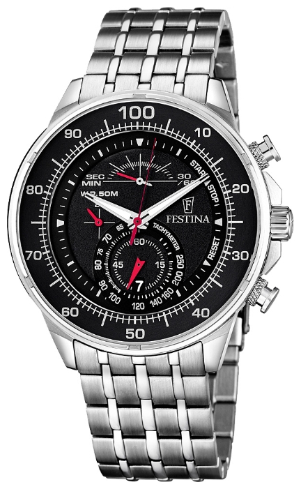 Festina F6830.4 - мужские наручные часы из коллекции Chronograph Festina F6830.4 - мужские наручные часы из коллекции ChronographFestina<br><br><br>Бренд: Festina<br>Модель: Festina F6830/4<br>Артикул: F6830.4<br>Вариант артикула: None<br>Коллекция: Chronograph<br>Подколлекция: None<br>Страна: Испания<br>Пол: мужские<br>Тип механизма: кварцевые<br>Механизм: M0S90<br>Количество камней: None<br>Автоподзавод: None<br>Источник энергии: от батарейки<br>Срок службы элемента питания: None<br>Дисплей: стрелки<br>Цифры: отсутствуют<br>Водозащита: WR 50<br>Противоударные: None<br>Материал корпуса: нерж. сталь<br>Материал браслета: нерж. сталь<br>Материал безеля: None<br>Стекло: минеральное<br>Антибликовое покрытие: None<br>Цвет корпуса: None<br>Цвет браслета: None<br>Цвет циферблата: None<br>Цвет безеля: None<br>Размеры: 45 мм<br>Диаметр: None<br>Диаметр корпуса: None<br>Толщина: None<br>Ширина ремешка: None<br>Вес: None<br>Спорт-функции: секундомер<br>Подсветка: стрелок<br>Вставка: None<br>Отображение даты: число<br>Хронограф: есть<br>Таймер: None<br>Термометр: None<br>Хронометр: None<br>GPS: None<br>Радиосинхронизация: None<br>Барометр: None<br>Скелетон: None<br>Дополнительная информация: None<br>Дополнительные функции: None