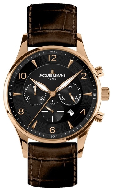 Jacques Lemans 1-1654G - мужские наручные часы из коллекции London Jacques Lemans 1-1654G - мужские наручные часы из коллекции LondonJacques Lemans<br><br><br>Бренд: Jacques Lemans<br>Модель: Jacques Lemans 1-1654G<br>Артикул: 1-1654G<br>Вариант артикула: None<br>Коллекция: London<br>Подколлекция: None<br>Страна: Австрия<br>Пол: мужские<br>Тип механизма: кварцевые<br>Механизм: None<br>Количество камней: None<br>Автоподзавод: None<br>Источник энергии: от батарейки<br>Срок службы элемента питания: None<br>Дисплей: стрелки<br>Цифры: арабские<br>Водозащита: WR 10<br>Противоударные: None<br>Материал корпуса: нерж. сталь, IP покрытие: позолота (полное)<br>Материал браслета: кожа<br>Материал безеля: None<br>Стекло: Crystex<br>Антибликовое покрытие: None<br>Цвет корпуса: None<br>Цвет браслета: None<br>Цвет циферблата: None<br>Цвет безеля: None<br>Размеры: 40 мм<br>Диаметр: None<br>Диаметр корпуса: None<br>Толщина: None<br>Ширина ремешка: None<br>Вес: None<br>Спорт-функции: секундомер<br>Подсветка: стрелок<br>Вставка: None<br>Отображение даты: число<br>Хронограф: есть<br>Таймер: None<br>Термометр: None<br>Хронометр: None<br>GPS: None<br>Радиосинхронизация: None<br>Барометр: None<br>Скелетон: None<br>Дополнительная информация: None<br>Дополнительные функции: None
