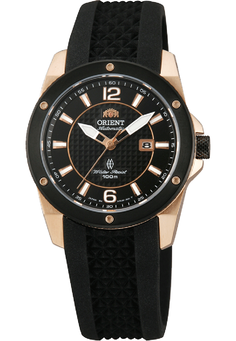 Orient NR1H003B / FNR1H003B0 - женские наручные часы Orient NR1H003B / FNR1H003B0 - женские наручные часыORIENT<br>Оригинальные женские наручные часы ORIENT Sporty Automatic NR1H003B с автоподзаводом. В механизме 21 камень. Заводная головка завинчивается, поэтому часы имеют водозащиту 100 атмосфер. Прочное сапфировое стекло. Прозрачная задняя крышка.<br><br>Бренд: ORIENT<br>Модель: ORIENT NR1H003B<br>Артикул: NR1H003B<br>Вариант артикула: FNR1H003B0<br>Коллекция: None<br>Подколлекция: None<br>Страна: Япония<br>Пол: женские<br>Тип механизма: механические<br>Механизм: 55742<br>Количество камней: 21<br>Автоподзавод: есть<br>Источник энергии: пружинный механизм<br>Срок службы элемента питания: None<br>Дисплей: стрелки<br>Цифры: арабские<br>Водозащита: WR 100<br>Противоударные: есть<br>Материал корпуса: нерж. сталь, полное покрытие корпуса<br>Материал браслета: каучук<br>Материал безеля: None<br>Стекло: сапфировое<br>Антибликовое покрытие: None<br>Цвет корпуса: None<br>Цвет браслета: None<br>Цвет циферблата: None<br>Цвет безеля: None<br>Размеры: 32x12.1 мм<br>Диаметр: None<br>Диаметр корпуса: None<br>Толщина: None<br>Ширина ремешка: None<br>Вес: 60 г<br>Спорт-функции: None<br>Подсветка: стрелок<br>Вставка: None<br>Отображение даты: число<br>Хронограф: None<br>Таймер: None<br>Термометр: None<br>Хронометр: None<br>GPS: None<br>Радиосинхронизация: None<br>Барометр: None<br>Скелетон: None<br>Дополнительная информация: прозрачная задняя крышка, возможность ручного подзавода, запас хода 40 часов<br>Дополнительные функции: None