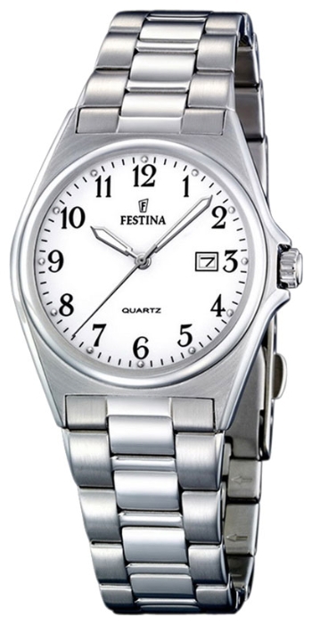 Festina F16375.1 - женские наручные часы из коллекции Classic Festina F16375.1 - женские наручные часы из коллекции ClassicFestina<br><br><br>Бренд: Festina<br>Модель: Festina F16375/1<br>Артикул: F16375.1<br>Вариант артикула: None<br>Коллекция: Classic<br>Подколлекция: None<br>Страна: Испания<br>Пол: женские<br>Тип механизма: кварцевые<br>Механизм: None<br>Количество камней: None<br>Автоподзавод: None<br>Источник энергии: от батарейки<br>Срок службы элемента питания: None<br>Дисплей: стрелки<br>Цифры: арабские<br>Водозащита: WR 30<br>Противоударные: None<br>Материал корпуса: нерж. сталь<br>Материал браслета: нерж. сталь<br>Материал безеля: None<br>Стекло: минеральное<br>Антибликовое покрытие: None<br>Цвет корпуса: None<br>Цвет браслета: None<br>Цвет циферблата: None<br>Цвет безеля: None<br>Размеры: 32 мм<br>Диаметр: None<br>Диаметр корпуса: None<br>Толщина: None<br>Ширина ремешка: None<br>Вес: None<br>Спорт-функции: None<br>Подсветка: стрелок<br>Вставка: None<br>Отображение даты: число<br>Хронограф: None<br>Таймер: None<br>Термометр: None<br>Хронометр: None<br>GPS: None<br>Радиосинхронизация: None<br>Барометр: None<br>Скелетон: None<br>Дополнительная информация: None<br>Дополнительные функции: None