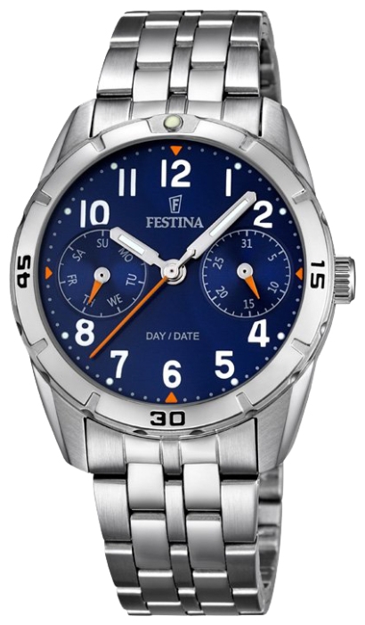 Festina F16908.2 - унисекс наручные часы Festina F16908.2 - унисекс наручные часыFestina<br><br><br>Бренд: Festina<br>Модель: Festina F16908/2<br>Артикул: F16908.2<br>Вариант артикула: None<br>Коллекция: None<br>Подколлекция: None<br>Страна: Испания<br>Пол: унисекс<br>Тип механизма: кварцевые<br>Механизм: M6P25<br>Количество камней: None<br>Автоподзавод: None<br>Источник энергии: от батарейки<br>Срок службы элемента питания: None<br>Дисплей: стрелки<br>Цифры: арабские<br>Водозащита: WR 50<br>Противоударные: None<br>Материал корпуса: нерж. сталь<br>Материал браслета: нерж. сталь<br>Материал безеля: None<br>Стекло: минеральное<br>Антибликовое покрытие: None<br>Цвет корпуса: None<br>Цвет браслета: None<br>Цвет циферблата: None<br>Цвет безеля: None<br>Размеры: 33 мм<br>Диаметр: None<br>Диаметр корпуса: None<br>Толщина: None<br>Ширина ремешка: None<br>Вес: None<br>Спорт-функции: None<br>Подсветка: стрелок<br>Вставка: None<br>Отображение даты: число, день недели<br>Хронограф: None<br>Таймер: None<br>Термометр: None<br>Хронометр: None<br>GPS: None<br>Радиосинхронизация: None<br>Барометр: None<br>Скелетон: None<br>Дополнительная информация: None<br>Дополнительные функции: None