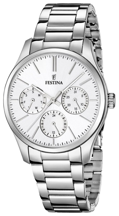Festina F16813.1 - женские наручные часы Festina F16813.1 - женские наручные часыFestina<br><br><br>Бренд: Festina<br>Модель: Festina F16813/1<br>Артикул: F16813.1<br>Вариант артикула: None<br>Коллекция: None<br>Подколлекция: None<br>Страна: Испания<br>Пол: женские<br>Тип механизма: кварцевые<br>Механизм: M6P29<br>Количество камней: None<br>Автоподзавод: None<br>Источник энергии: от батарейки<br>Срок службы элемента питания: None<br>Дисплей: стрелки<br>Цифры: отсутствуют<br>Водозащита: WR 50<br>Противоударные: None<br>Материал корпуса: нерж. сталь<br>Материал браслета: нерж. сталь<br>Материал безеля: None<br>Стекло: минеральное<br>Антибликовое покрытие: None<br>Цвет корпуса: None<br>Цвет браслета: None<br>Цвет циферблата: None<br>Цвет безеля: None<br>Размеры: 36 мм<br>Диаметр: None<br>Диаметр корпуса: None<br>Толщина: None<br>Ширина ремешка: None<br>Вес: None<br>Спорт-функции: None<br>Подсветка: стрелок<br>Вставка: None<br>Отображение даты: число, день недели<br>Хронограф: None<br>Таймер: None<br>Термометр: None<br>Хронометр: None<br>GPS: None<br>Радиосинхронизация: None<br>Барометр: None<br>Скелетон: None<br>Дополнительная информация: None<br>Дополнительные функции: None