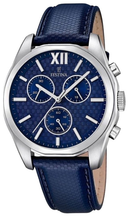 Festina F16860.2 - мужские наручные часы Festina F16860.2 - мужские наручные часыFestina<br><br><br>Бренд: Festina<br>Модель: Festina F16860/2<br>Артикул: F16860.2<br>Вариант артикула: None<br>Коллекция: None<br>Подколлекция: None<br>Страна: Испания<br>Пол: мужские<br>Тип механизма: кварцевые<br>Механизм: MJS00<br>Количество камней: None<br>Автоподзавод: None<br>Источник энергии: от батарейки<br>Срок службы элемента питания: None<br>Дисплей: стрелки<br>Цифры: римские<br>Водозащита: WR 100<br>Противоударные: None<br>Материал корпуса: нерж. сталь<br>Материал браслета: кожа<br>Материал безеля: None<br>Стекло: минеральное<br>Антибликовое покрытие: None<br>Цвет корпуса: None<br>Цвет браслета: None<br>Цвет циферблата: None<br>Цвет безеля: None<br>Размеры: 43x50x12 мм<br>Диаметр: None<br>Диаметр корпуса: None<br>Толщина: None<br>Ширина ремешка: None<br>Вес: None<br>Спорт-функции: секундомер<br>Подсветка: стрелок<br>Вставка: None<br>Отображение даты: None<br>Хронограф: есть<br>Таймер: None<br>Термометр: None<br>Хронометр: None<br>GPS: None<br>Радиосинхронизация: None<br>Барометр: None<br>Скелетон: None<br>Дополнительная информация: None<br>Дополнительные функции: None