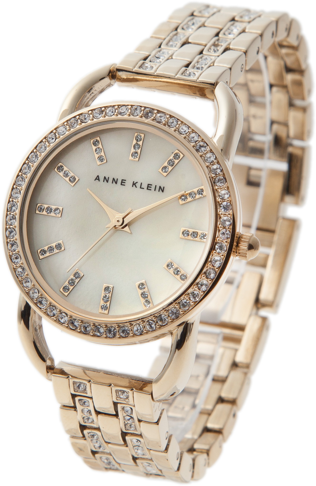 Anne Klein 1262CMGB - женские наручные часы из коллекции Crystal Anne Klein 1262CMGB - женские наручные часы из коллекции CrystalAnne Klein<br><br><br>Бренд: Anne Klein<br>Модель: Anne Klein 1262 CMGB<br>Артикул: 1262CMGB<br>Вариант артикула: None<br>Коллекция: Crystal<br>Подколлекция: None<br>Страна: США<br>Пол: женские<br>Тип механизма: кварцевые<br>Механизм: None<br>Количество камней: None<br>Автоподзавод: None<br>Источник энергии: от батарейки<br>Срок службы элемента питания: None<br>Дисплей: стрелки<br>Цифры: отсутствуют<br>Водозащита: None<br>Противоударные: None<br>Материал корпуса: не указан, PVD покрытие: позолота (полное)<br>Материал браслета: не указан, PVD покрытие (полное): позолота<br>Материал безеля: None<br>Стекло: минеральное<br>Антибликовое покрытие: None<br>Цвет корпуса: None<br>Цвет браслета: None<br>Цвет циферблата: None<br>Цвет безеля: None<br>Размеры: 31x10 мм<br>Диаметр: None<br>Диаметр корпуса: None<br>Толщина: None<br>Ширина ремешка: None<br>Вес: None<br>Спорт-функции: None<br>Подсветка: None<br>Вставка: кристаллы Swarovski<br>Отображение даты: None<br>Хронограф: None<br>Таймер: None<br>Термометр: None<br>Хронометр: None<br>GPS: None<br>Радиосинхронизация: None<br>Барометр: None<br>Скелетон: None<br>Дополнительная информация: None<br>Дополнительные функции: None