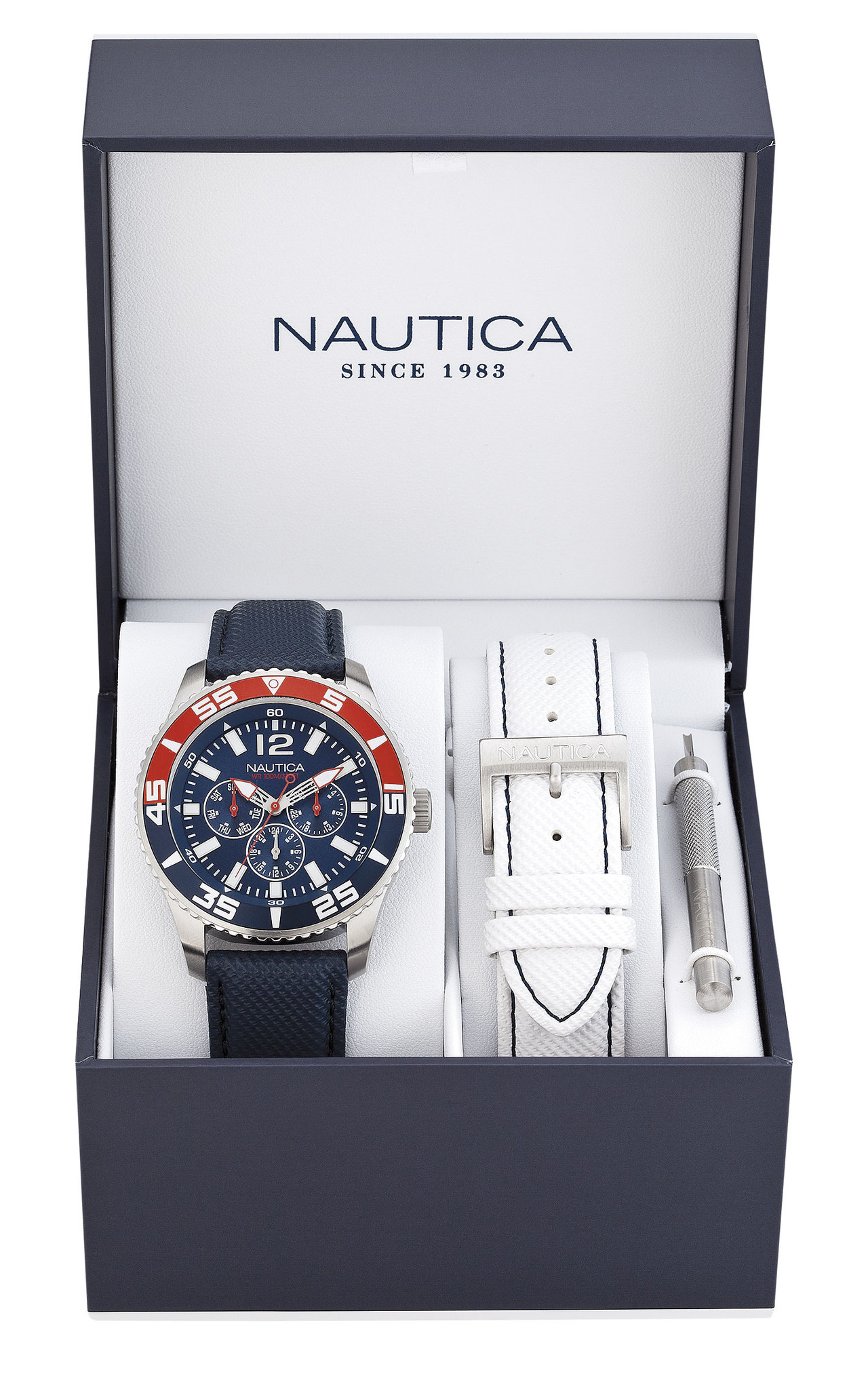 NAUTICA A14669G - мужские наручные часы NAUTICA A14669G - мужские наручные часыNAUTICA<br><br><br>Бренд: NAUTICA<br>Модель: NAUTICA A14669G<br>Артикул: A14669G<br>Вариант артикула: None<br>Коллекция: None<br>Подколлекция: None<br>Страна: США<br>Пол: мужские<br>Тип механизма: кварцевые<br>Механизм: None<br>Количество камней: None<br>Автоподзавод: None<br>Источник энергии: от батарейки<br>Срок службы элемента питания: None<br>Дисплей: стрелки<br>Цифры: арабские<br>Водозащита: WR 100<br>Противоударные: None<br>Материал корпуса: нерж. сталь, PVD покрытие (частичное)<br>Материал браслета: текстиль + кожа<br>Материал безеля: None<br>Стекло: минеральное<br>Антибликовое покрытие: None<br>Цвет корпуса: None<br>Цвет браслета: None<br>Цвет циферблата: None<br>Цвет безеля: None<br>Размеры: 44x12 мм<br>Диаметр: None<br>Диаметр корпуса: None<br>Толщина: None<br>Ширина ремешка: None<br>Вес: None<br>Спорт-функции: None<br>Подсветка: стрелок<br>Вставка: None<br>Отображение даты: число, день недели<br>Хронограф: None<br>Таймер: None<br>Термометр: None<br>Хронометр: None<br>GPS: None<br>Радиосинхронизация: None<br>Барометр: None<br>Скелетон: None<br>Дополнительная информация: None<br>Дополнительные функции: None