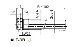 Размеры защитной гильзы Siemens ALT-DB450J