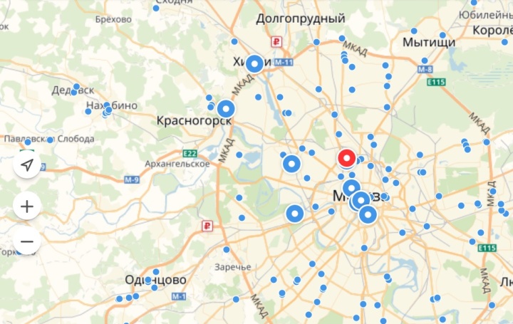 Яндекс Маркет показывает расположение магазинов на карте
