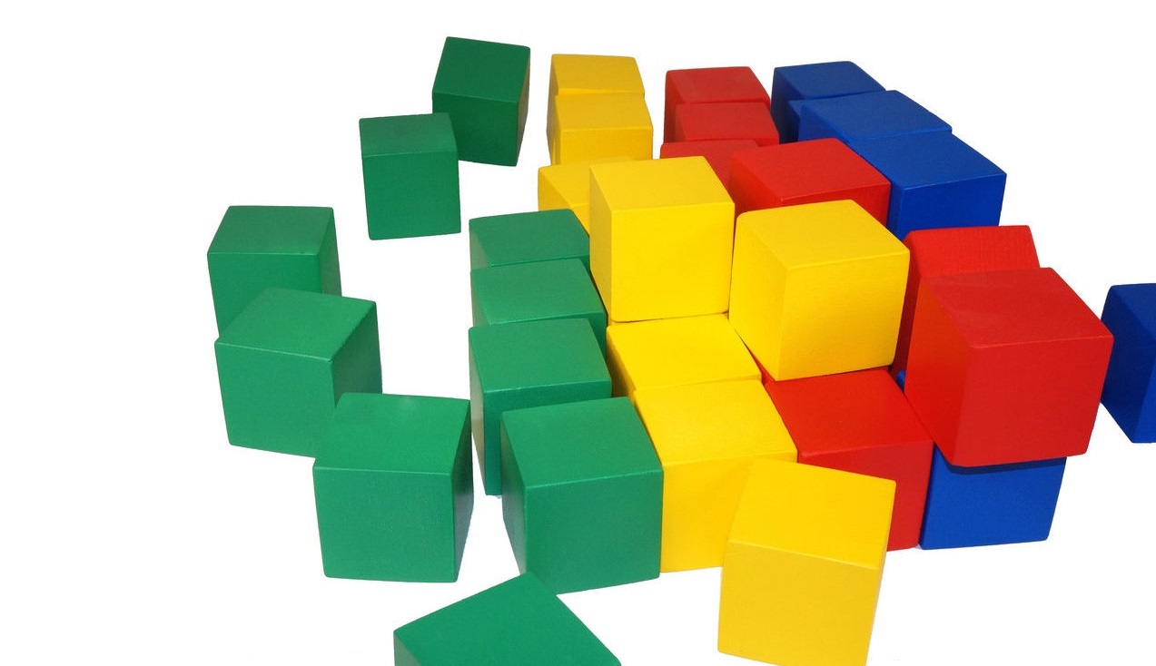 Строительный набор из дерева Цветные кубики, набор кубиков из дерева .