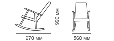 Габаритные размеры кресла-качалки Стелси-К