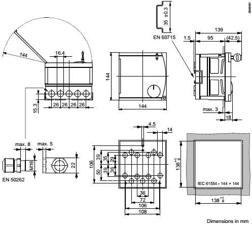 Размеры контроллера Siemens RVL481