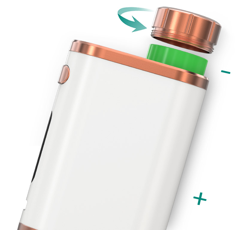 Пользователи могут заменять запасные батарейки iStick Pico Bronze на ходу, легко открыв крышку батарейного отсека.