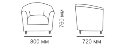 Габаритные размеры кресла Мак