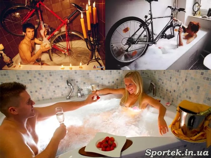 миття велосипеда у ванній