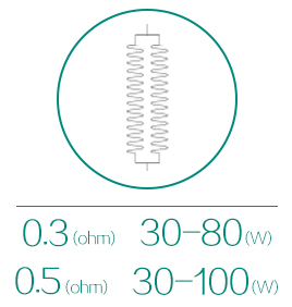 Випарник EC може тримати до 80W (0.3 Ω) і 100W (0.5 Ω).