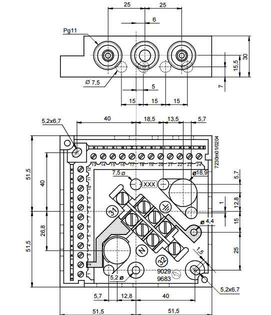 Размеры цоколя Siemens AGM11