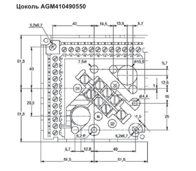 Размеры базы Siemens AGM410490550