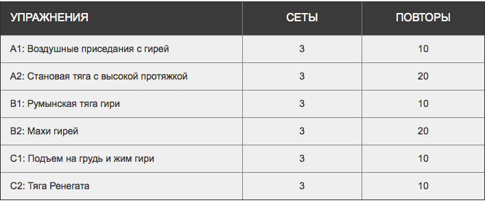 Программа с гирей