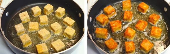 Обжарить тофу на сковороде