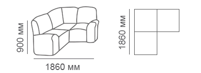 Габаритные размеры углового дивана Сиеста 1с1