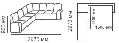 Габаритные размеры углового дивана 3с3