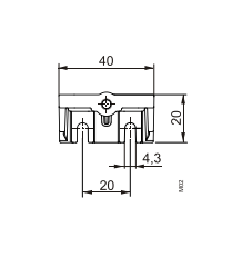 Размеры монтажного кронштейна для QBE2x03...SIEMENS_AQB2004