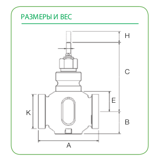 Размеры клапана Schneider Electric V341-15-1,6