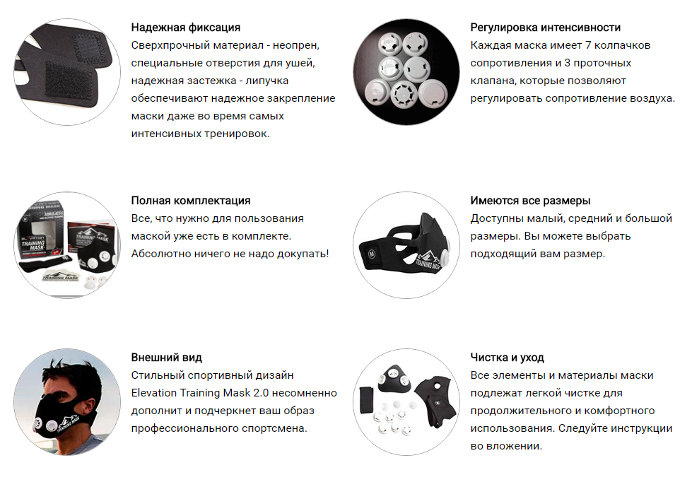 Тренировочная маска Elevation Training Mask 2.0 - Черная