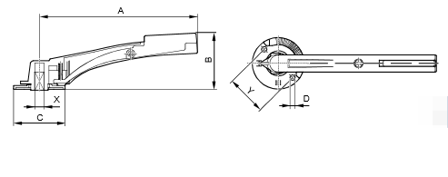 Размеры ручки Siemens ASK46.2