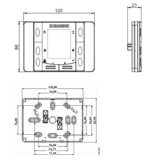 Размеры Siemens POL822.70/STD