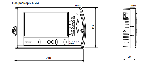 Размеры панели оператора Siemens PXM20