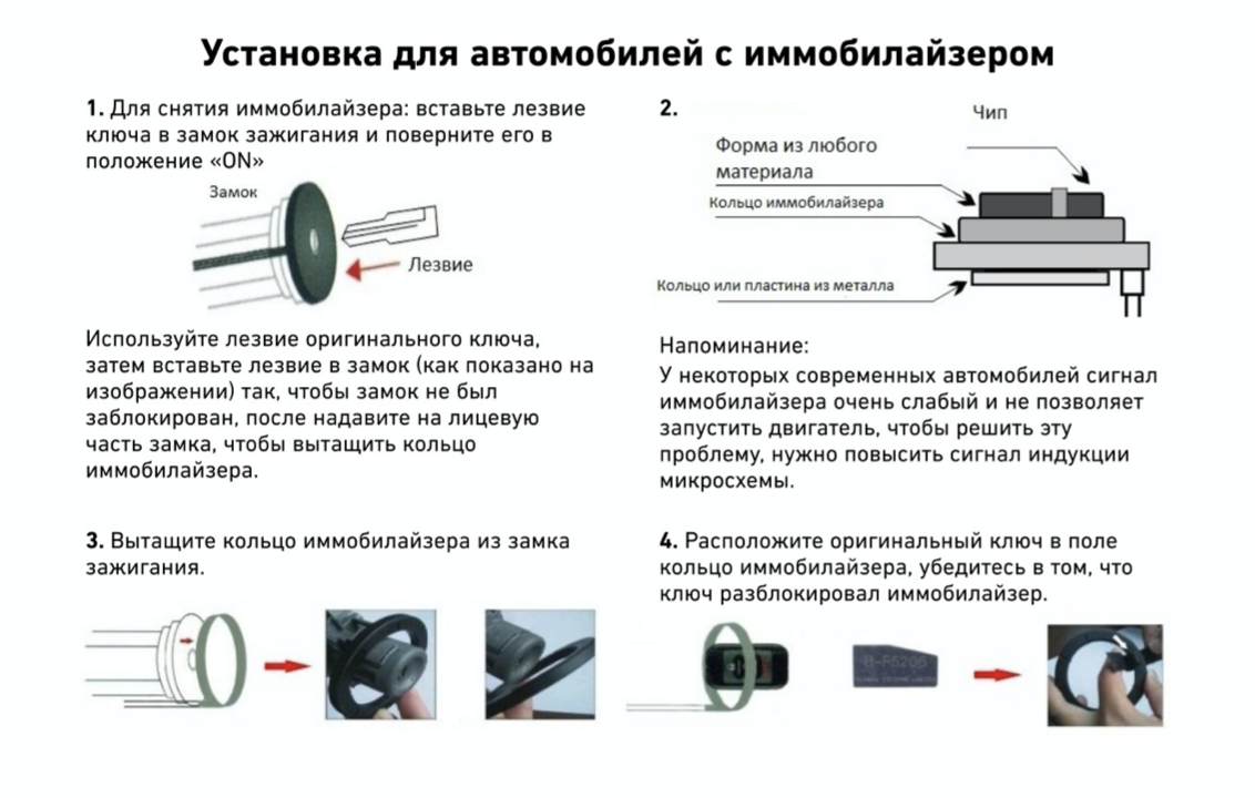 Кнопка старт-стоп для авто с иммобилайзером