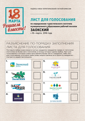 Туристический логотип Заокского района, представленный группой Develius Estate, помещен под номером один в лист голосования