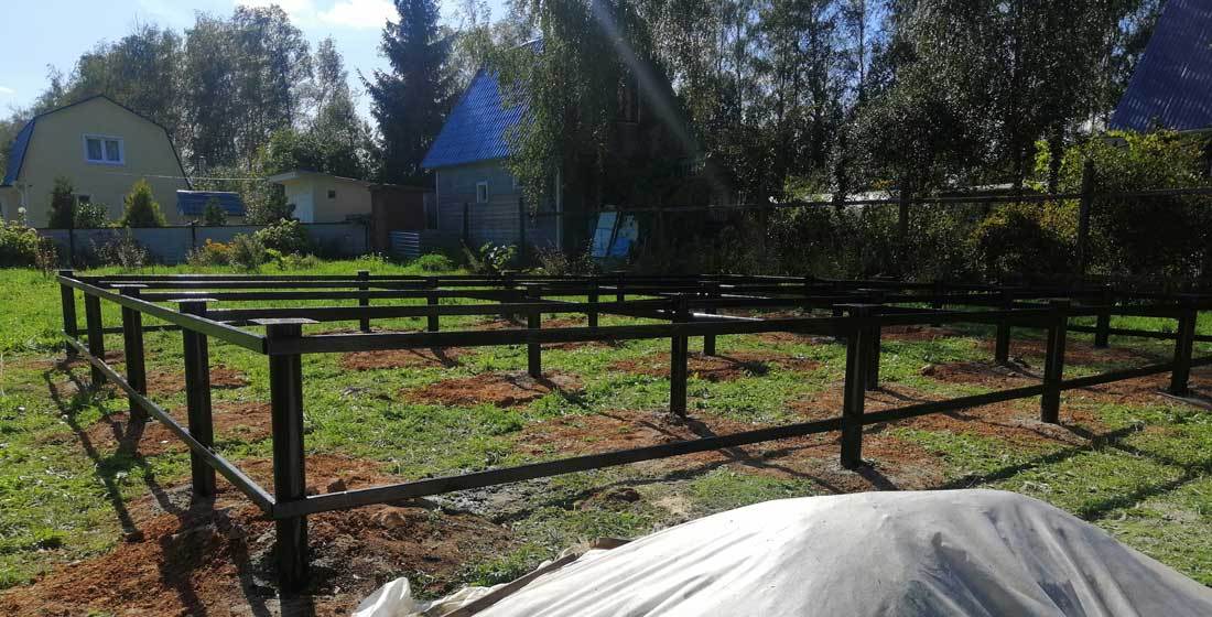 Обвязка свай профильной трубой