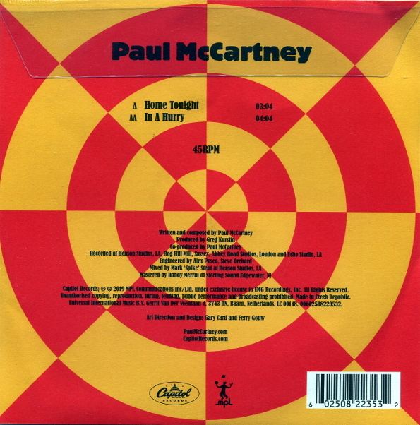 Paul McCartney / Home Tonight, In A Hurry (7 Paul McCartney / Home Tonight, In A Hurry (7