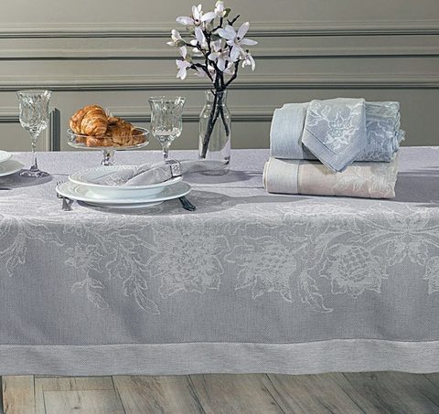 Скатерть DAHLIA серая 160x260 Tivolyo Home