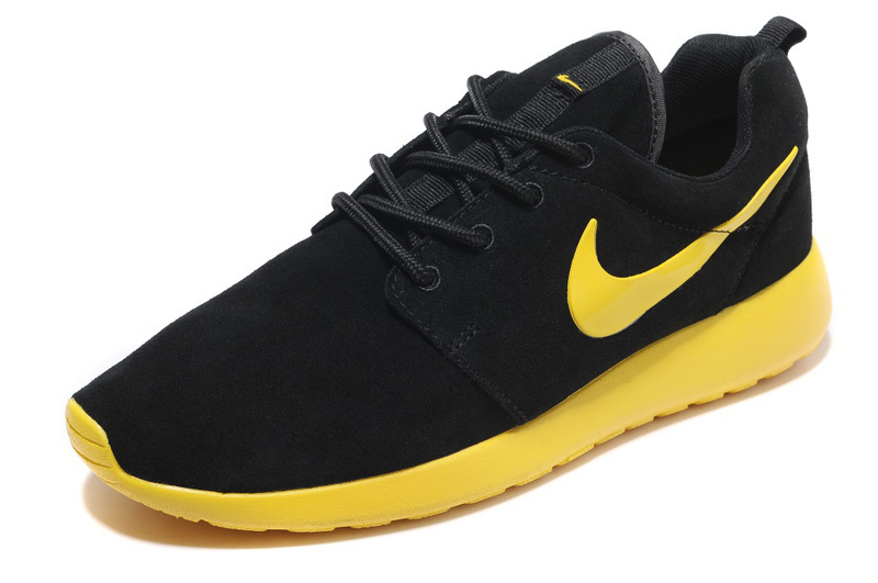 nike roshe run black and yellow