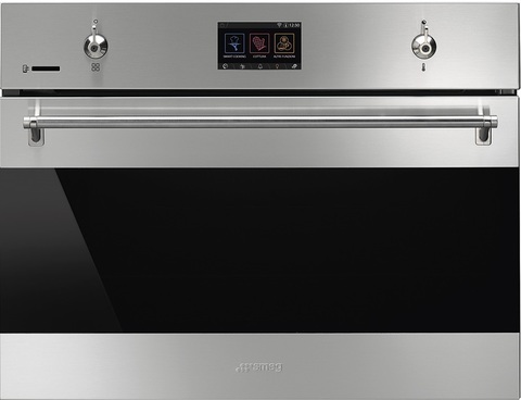 Компактный духовой шкаф Smeg SF4303WMCX с СВЧ
