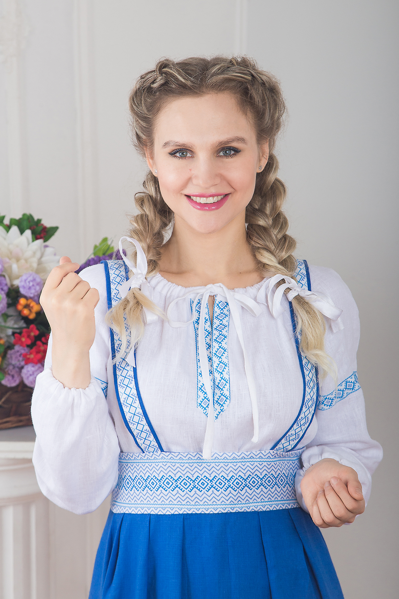 

Блуза Руса (синий узор)
