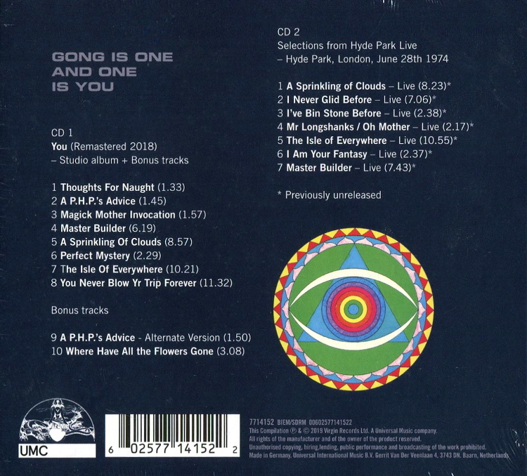 Gong "You (Deluxe Edition)" купить на аудио компактдиске Интернет