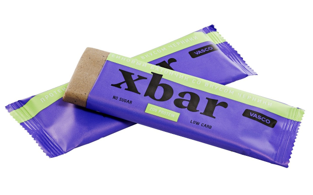 Протеиновый батончик «Xbar» со вкусом черники, Vasco nutrition 60 гр