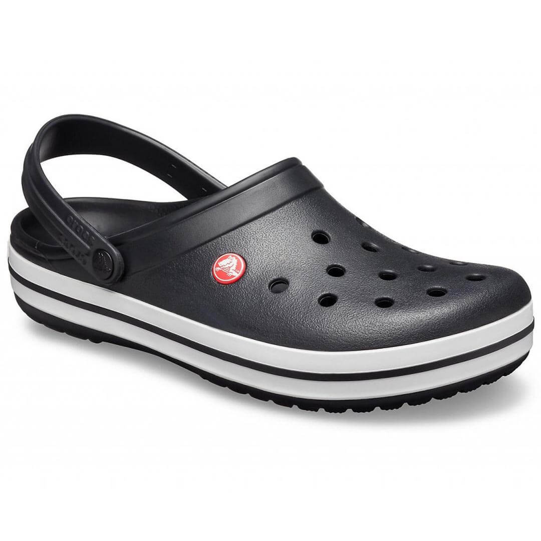 white and black crocs