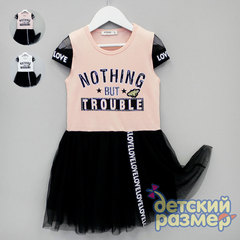Платье (сетка, стразы, лента)